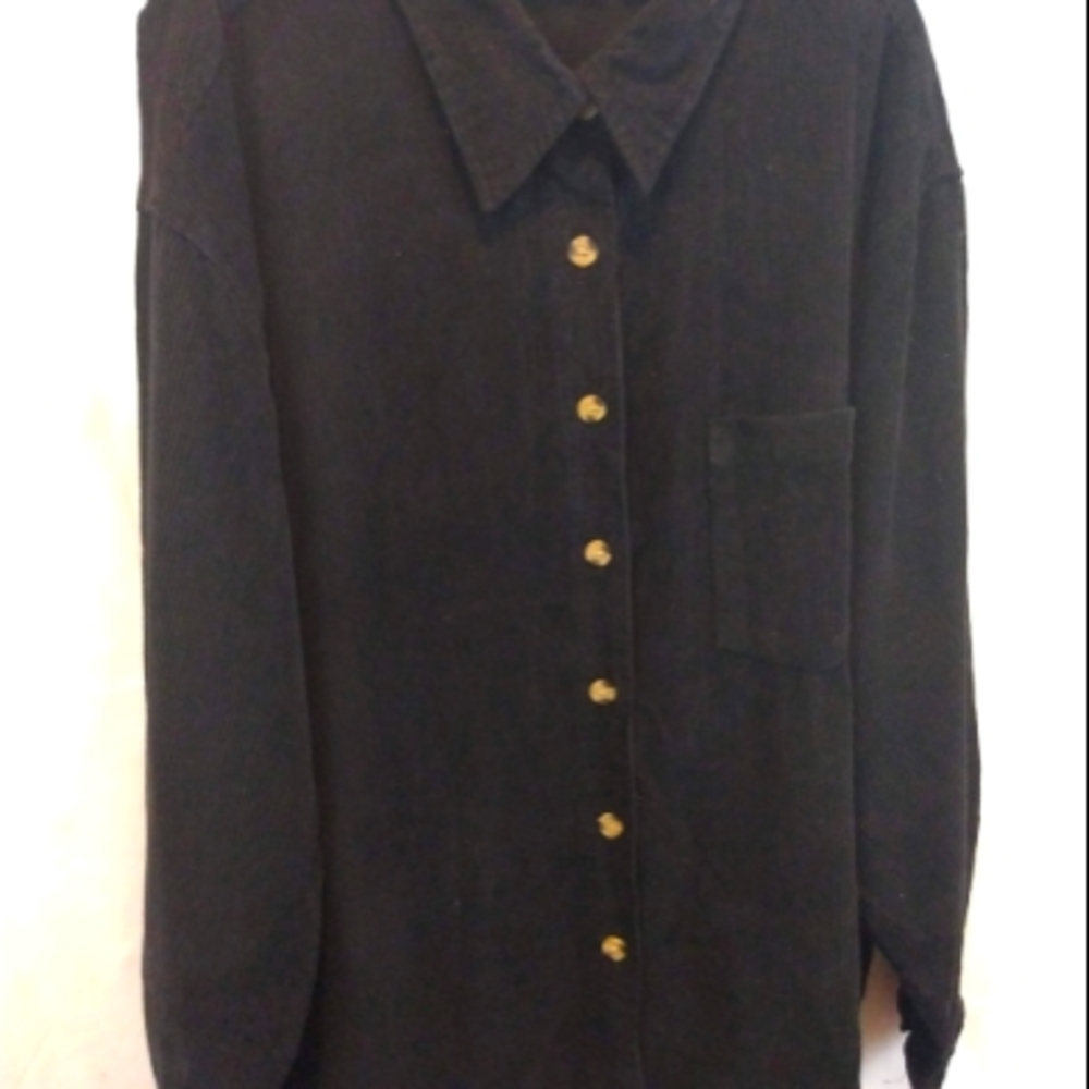 Carolina Bay Plus Black Corduroy Shirt Jacket